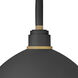 Foundry Dome Outdoor Barn Light in Textured Black, Gooseneck