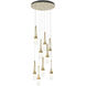 Link 9 Light 20.5 inch Modern Brass Pendant Ceiling Light in Clear Bubble, Round
