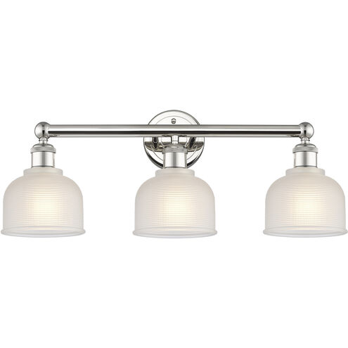Dayton 3 Light 23.5 inch Polished Nickel Bath Vanity Light Wall Light in White