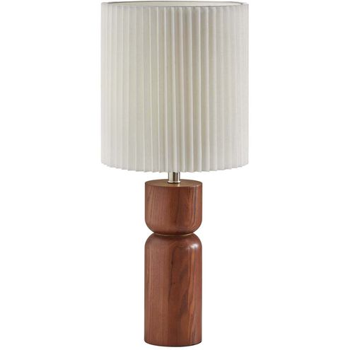 James 28 inch 100.00 watt Walnut Wood Table Lamp Portable Light