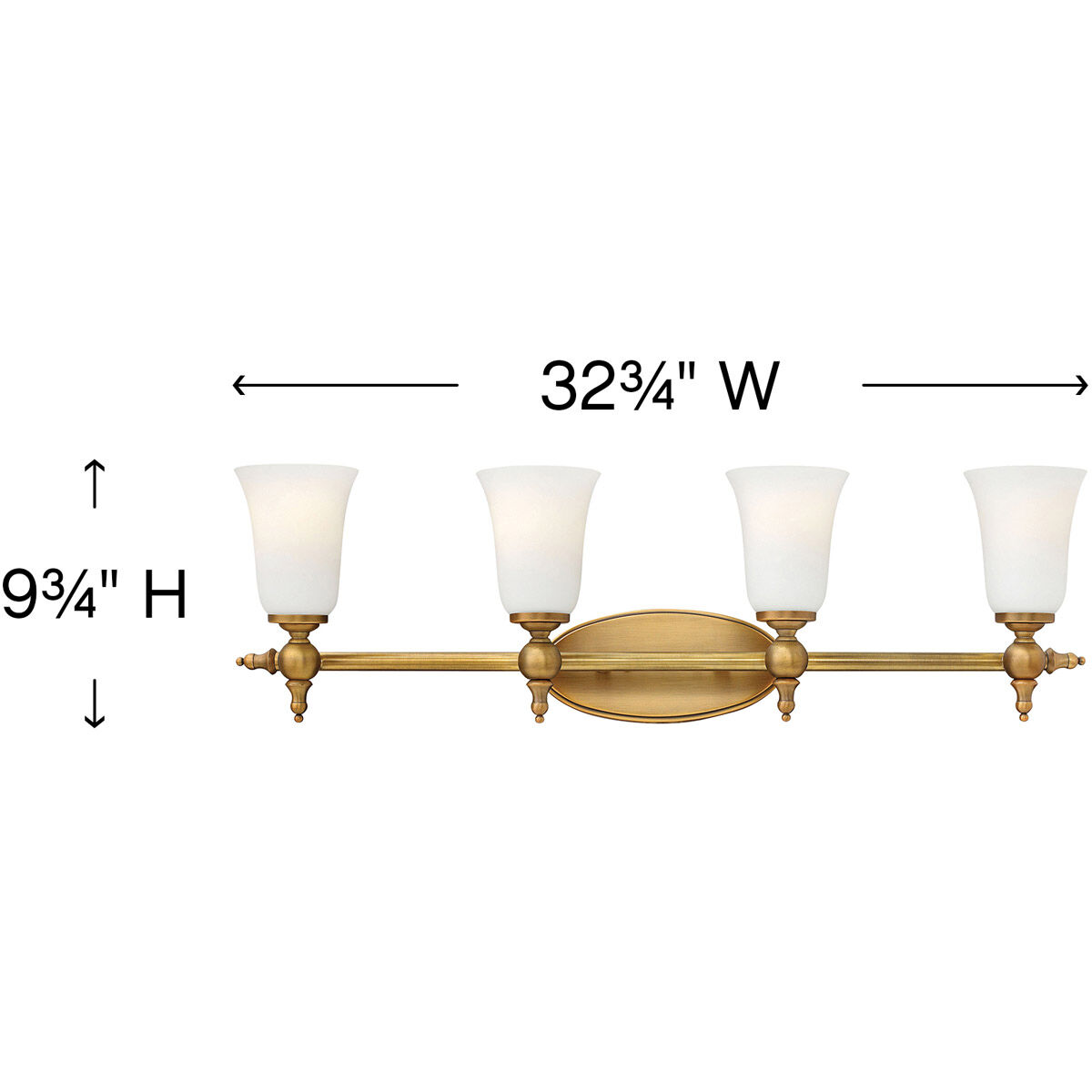 Yorktown 4 Light 32.75 inch Brushed Bronze Bath Light Wall Light