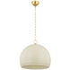 Etna 1 Light 17.75 inch Aged Brass/Soft Cream Pendant Ceiling Light