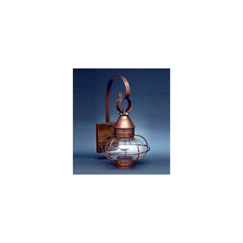 Onion 1 Light 16 inch Dark Brass Outdoor Wall Light in Clear Glass