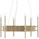 Monzie 6 Light 30.25 inch Contemporary Silver Leaf Chandelier Ceiling Light