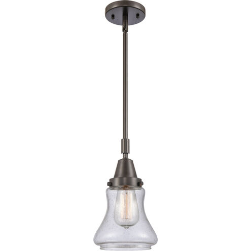 Franklin Restoration Bellmont LED 7 inch Oil Rubbed Bronze Mini Pendant Ceiling Light in Seedy Glass