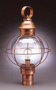 Round Onion 1 Light 24 inch Verdi Gris Post Lamp in Clear Glass, One 75W Medium
