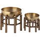 Piston Aged Brass Footed Planter