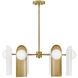 Zuri 6 Light 30 inch Lacquered Brass with Satin Off-White Chandelier Ceiling Light in Lacquered Brass and Satin Off-White