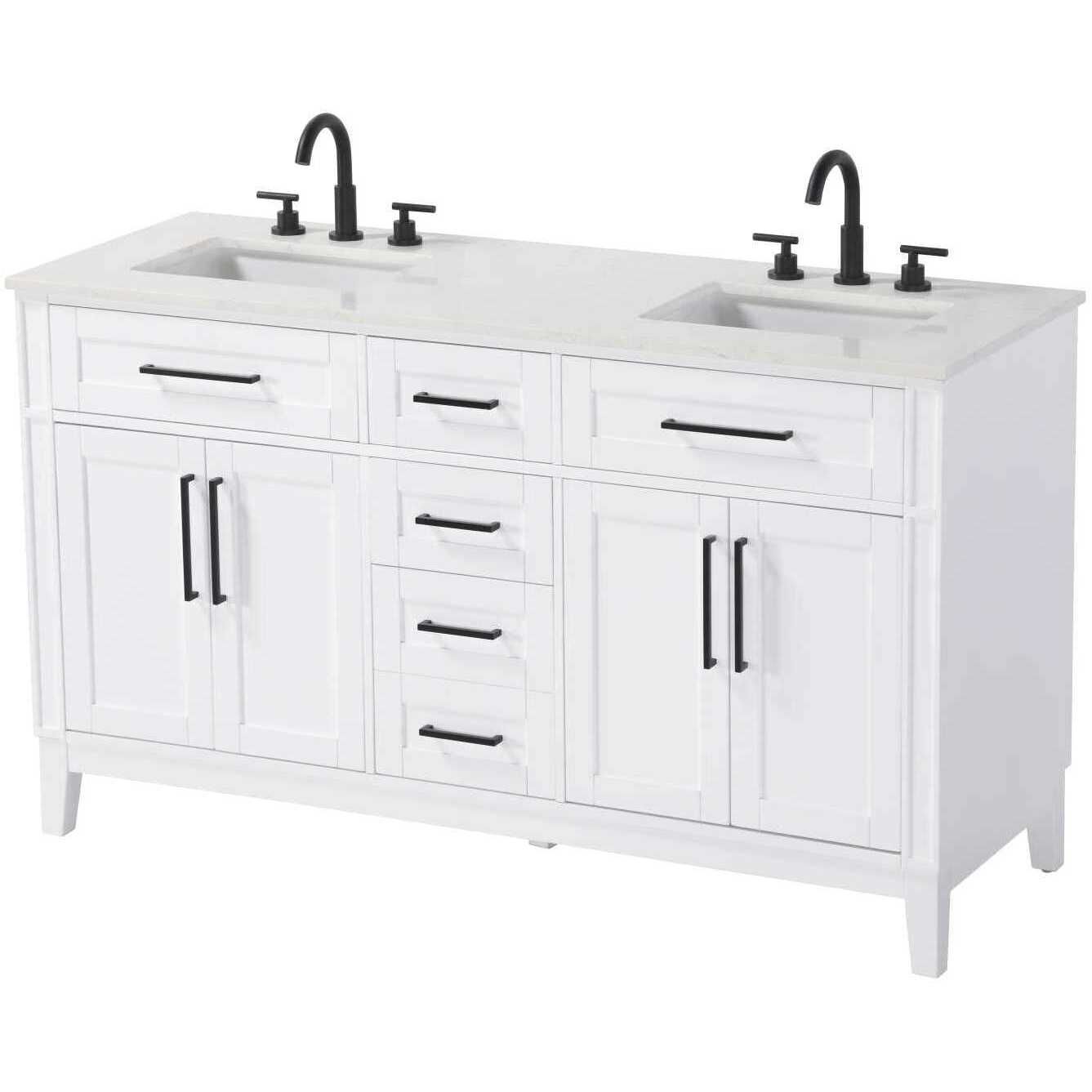 Virginia 60 X 35 inch White Bathroom Vanity Cabinet