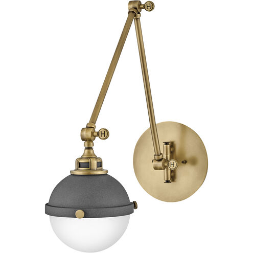 Fletcher LED 7 inch Aged Zinc with Heritage Brass Indoor Wall Sconce Wall Light