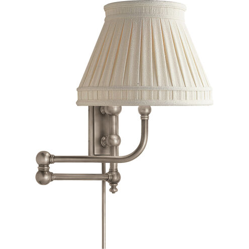 Chapman & Myers Pimlico 25 inch 60.00 watt Antique Nickel Swing Arm Wall Light in Linen Collar