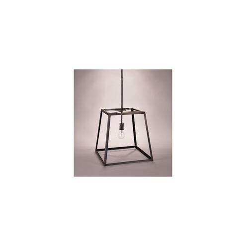 Transitional 1 Light 16 inch Raw Copper Pendant Ceiling Light in Clear Seedy Glass