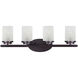 Corona 4 Light 26.25 inch Oil Rubbed Bronze Bath Vanity Wall Light in Frosted