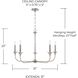 Presley 5 Light 31 inch Brushed Nickel Chandelier Ceiling Light