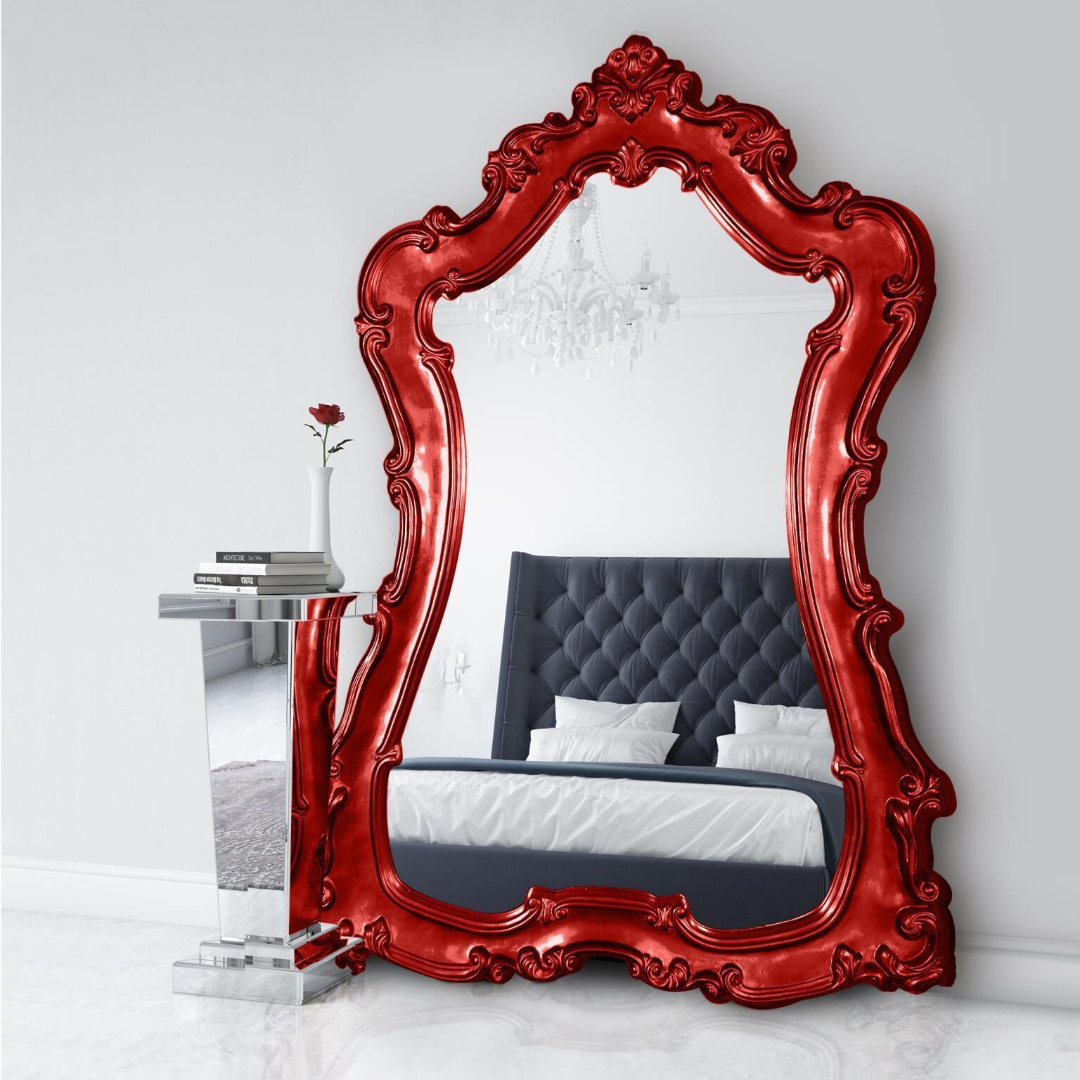 Lorelei 89 X 60 inch Glossy Red Wall Mirror