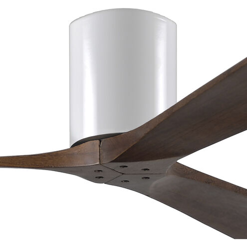 Atlas Irene-3H 60 inch Gloss White with Walnut Tone Blades Ceiling Mount Paddle Fan, Flush Mounted