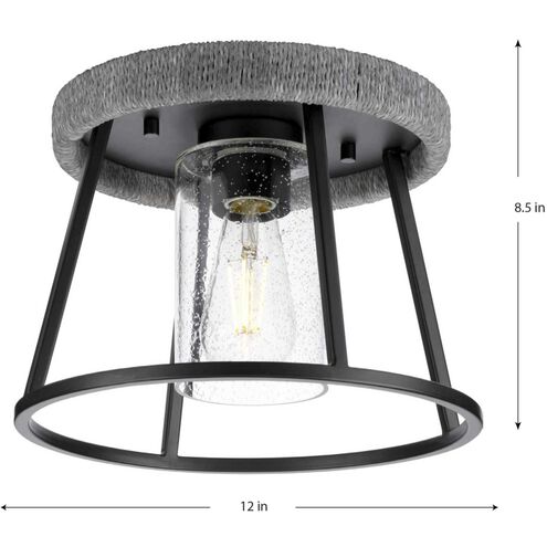 Laramie 1 Light 12 inch Matte Black Flush Mount Ceiling Light, Design Series