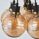 Gem LED 18 inch Black and Brushed Brass Chandelier Ceiling Light in Amber