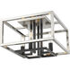 Quadra 4 Light 13 inch Brushed Nickel and Black Flush Mount Ceiling Light in 5.15