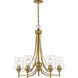 Joliet 5 Light 25 inch Olde Brass Chandelier Ceiling Light