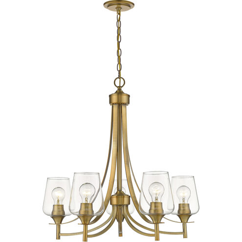 Joliet 5 Light 25 inch Olde Brass Chandelier Ceiling Light