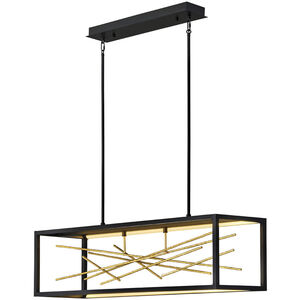 Styx LED 45 inch Black with Gilded Gold Indoor Linear Chandelier Ceiling Light