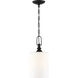 Neighborhood Dardyn 1 Light 7.5 inch Espresso Mini Pendant Ceiling Light in White Frosted Glass