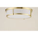 Rogue 2 Light 13 inch Satin Brass Flush Mount Ceiling Light