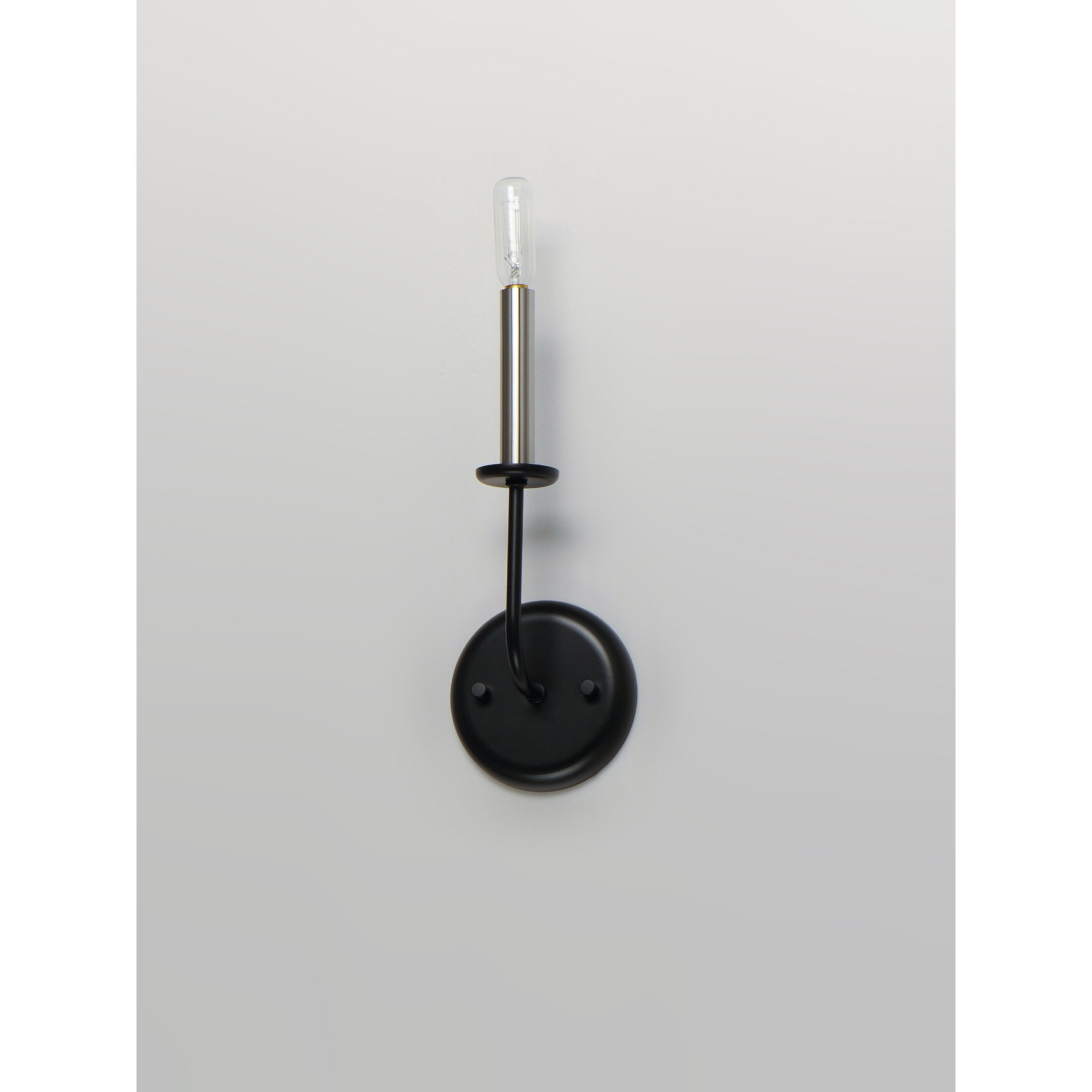 Wesley Wall Sconce Wall Light in Black and Satin Nickel