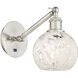Ballston White Mouchette 1 Light 6 inch Brushed Satin Nickel Sconce Wall Light
