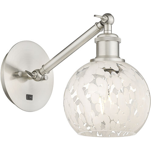 Ballston White Mouchette 1 Light 6 inch Brushed Satin Nickel Sconce Wall Light