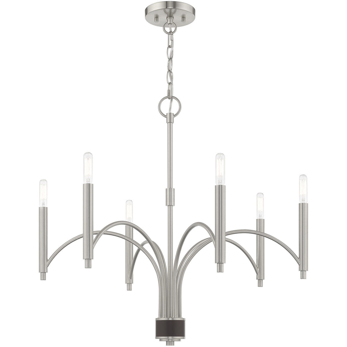 Wisteria 6 Light 26 inch Brushed Nickel Chandelier Ceiling Light