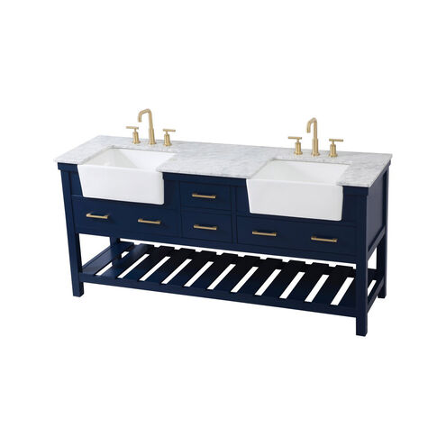 Clement 72 X 22 X 34 inch Blue Bathroom Vanity Cabinet