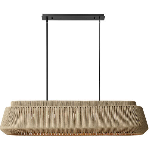 Eco LED 54 inch Matte Black Linear Pendant Ceiling Light in Natural