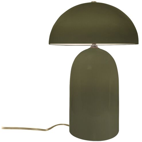 Portable 18.25 inch 60.00 watt Matte Green and Polished Nickel Portable Lamp Portable Light