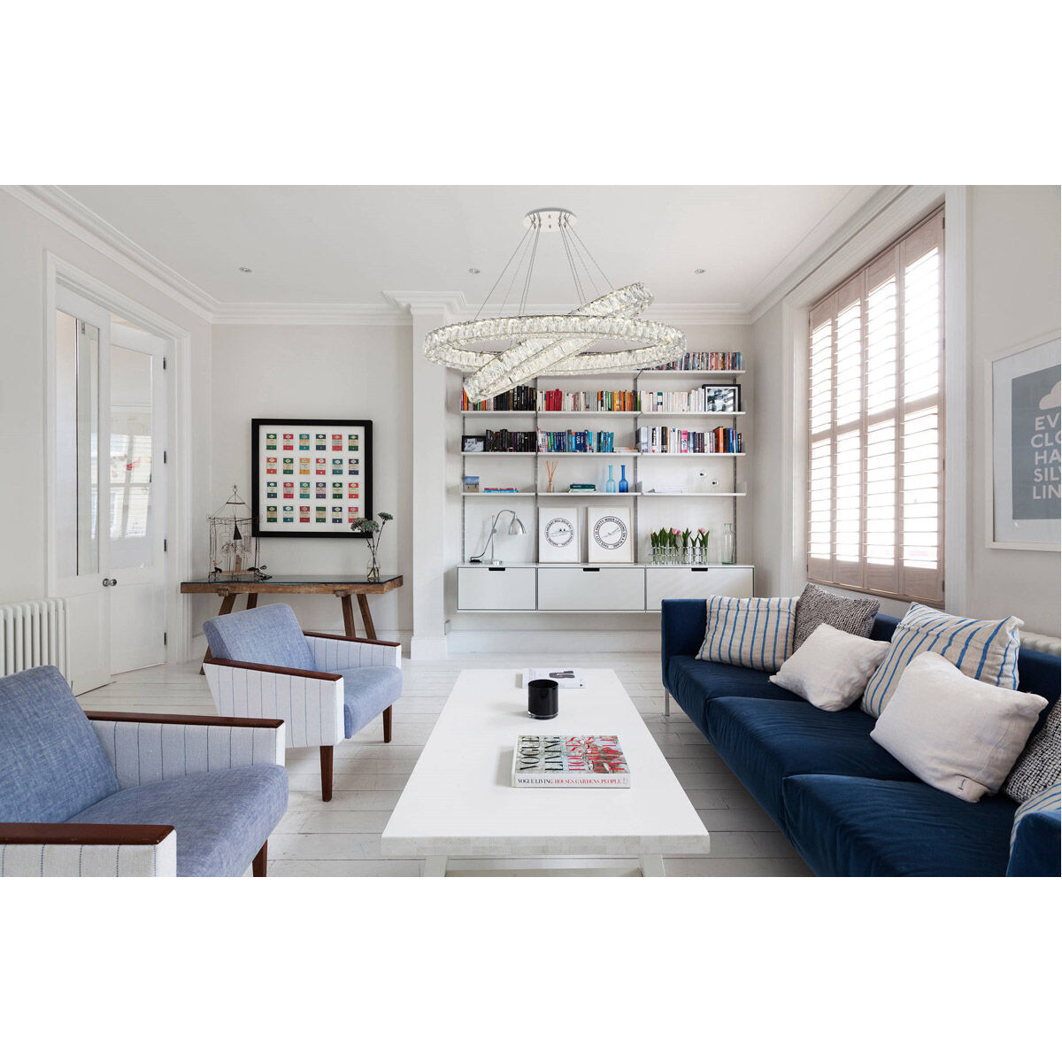 Monroe LED 48 inch Chrome Chandelier Ceiling Light