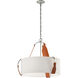 Saratoga 3 Light 26.2 inch Polished Nickel Pendant Ceiling Light in Leather Chestnut, Flax, Small