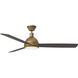 Hicks 60 inch Hand Rubbed Antique Brass with Dark Mahogany Blades Ceiling Fan in Hand-Rubbed Antique Brass
