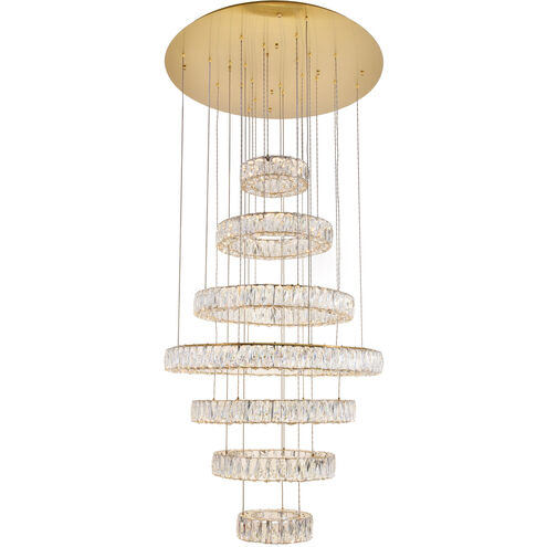 Monroe LED 34 inch Gold Chandelier Ceiling Light