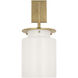 Ray Booth Elias LED 9 inch Antique-Burnished Brass Sconce Wall Light in White Glass