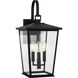 Linton 3 Light 20.25 inch Textured Black Outdoor Wall Lantern, Large