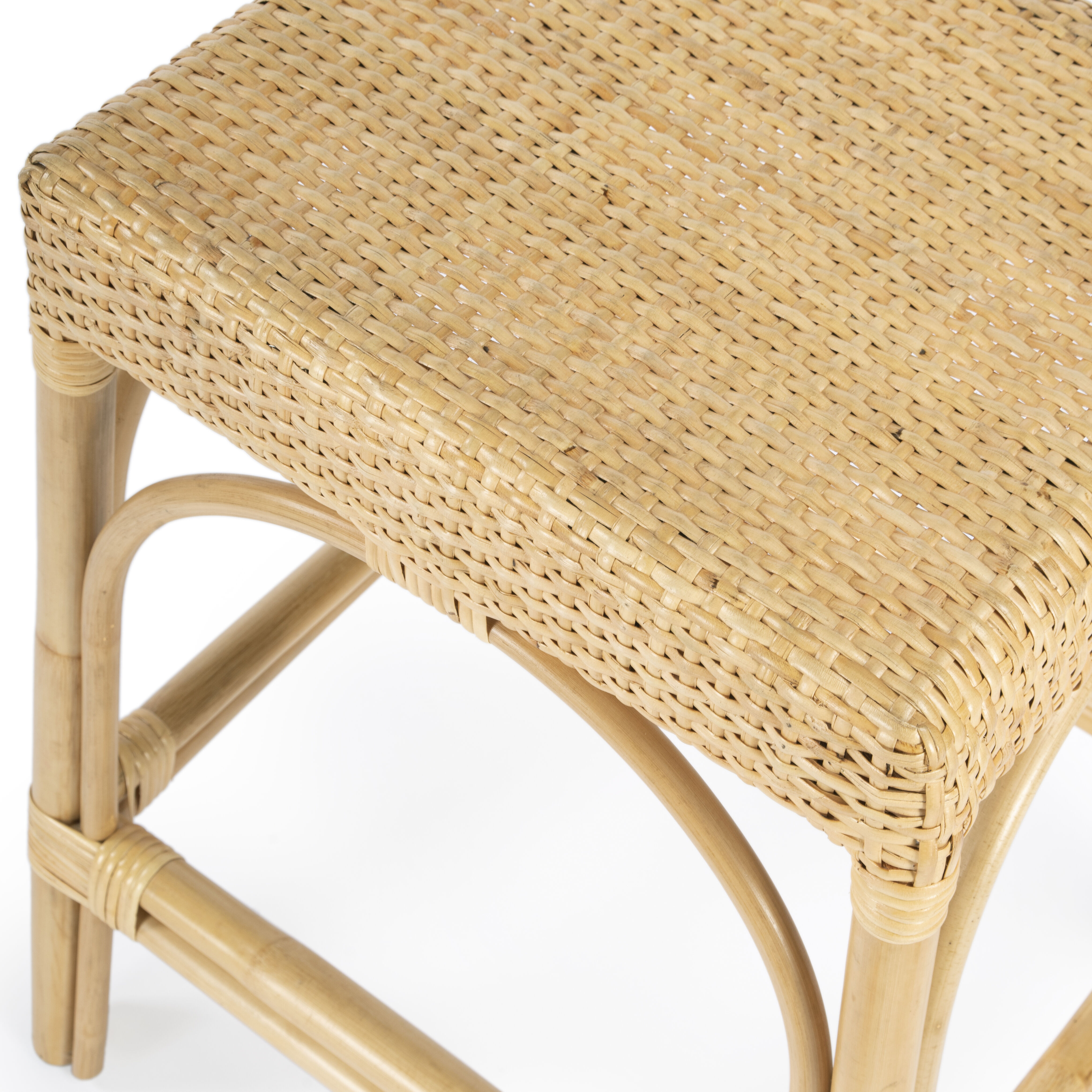 Robias Rectangular Rattan 24.5" Counter Stool in Natural