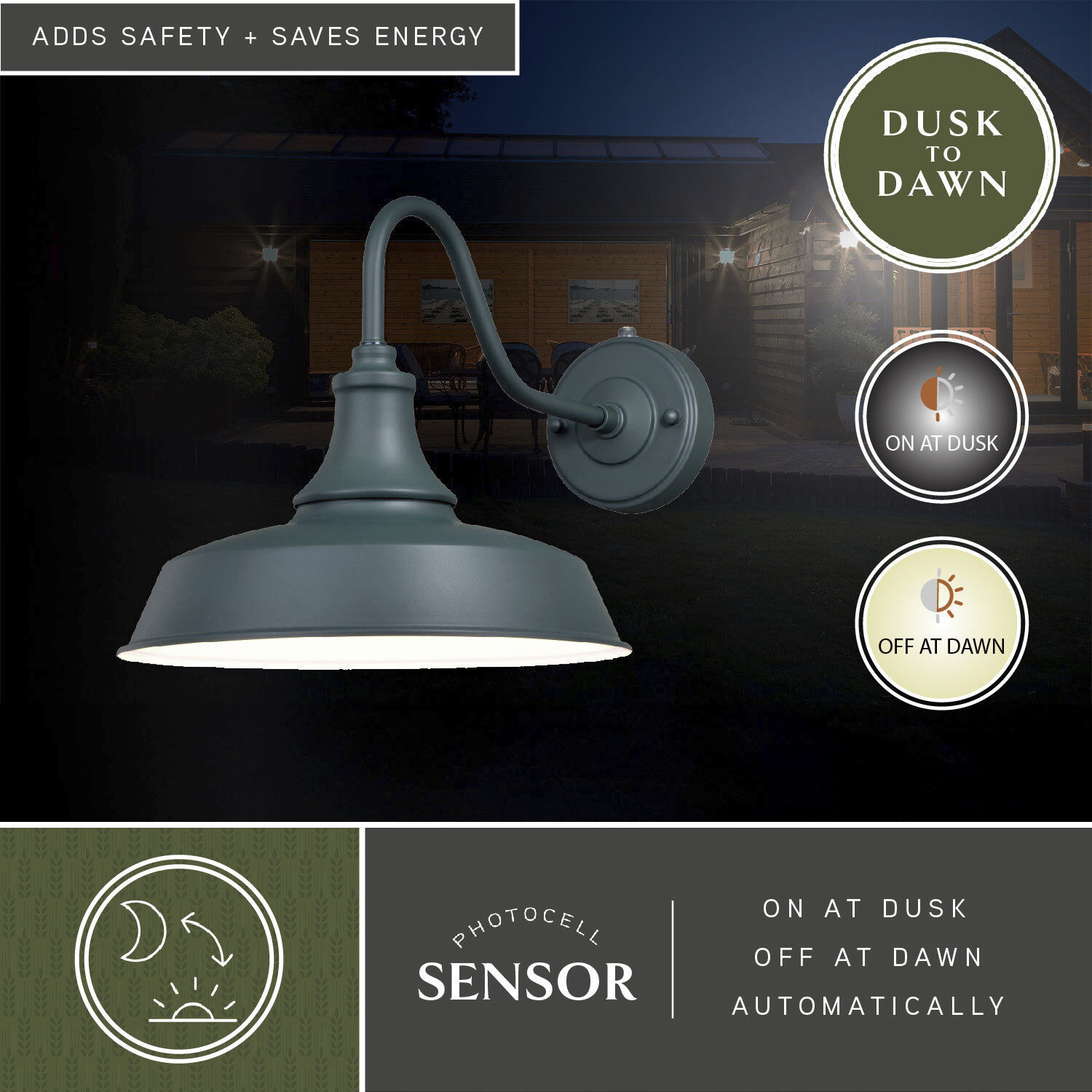 Dorado LED 11.5 inch Hunter Green and White Outdoor Wall