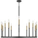 Davis 12 Light 36 inch Espresso and Brass Chandelier Ceiling Light