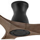 Swell Flush Illuminated 56 inch Matte Black with Walnut Blades Fan