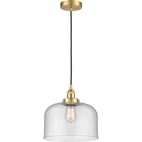 Edison Bell 1 Light 12 inch Satin Gold Mini Pendant Ceiling Light