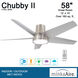 Chubby II 58 inch Brushed Nickel Wet with Silver Blades Indoor/Outdoor Ceiling Fan, Wifi