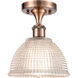 Ballston Arietta LED 8 inch Antique Copper Semi-Flush Mount Ceiling Light, Ballston