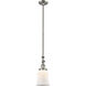 Franklin Restoration Canton 1 Light 6.5 inch Brushed Satin Nickel Mini Pendant Ceiling Light in Incandescent, Matte White, Franklin Restoration