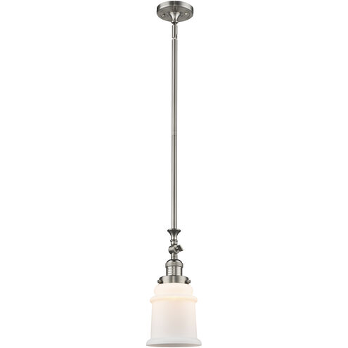 Franklin Restoration Canton 1 Light 6.5 inch Brushed Satin Nickel Mini Pendant Ceiling Light in Incandescent, Matte White, Franklin Restoration